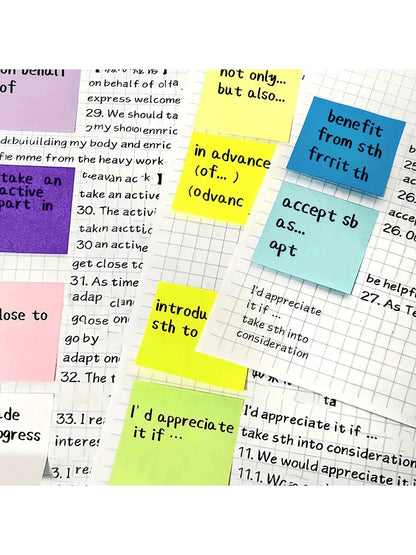 11pcs Colorful Sticky Notes, Suitable For Home, School, Office, Back To School, Aesthetic School Supplies, Stationary, Random co