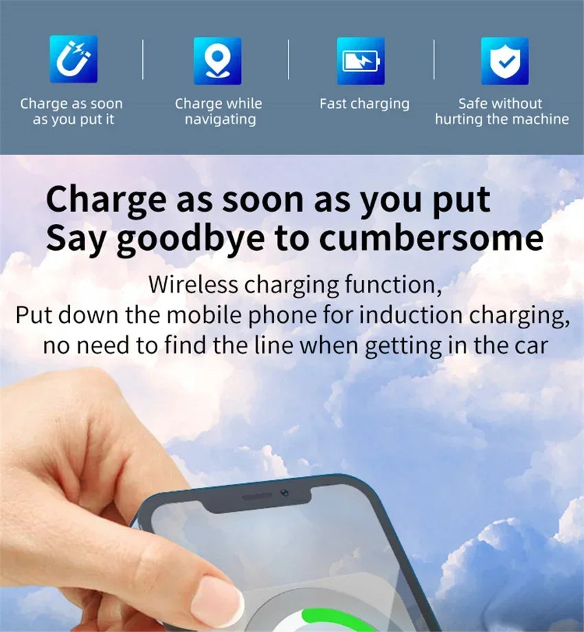 Car Phone Holder Stand Mount 30W Magnetic Car Wireless Charger For Magsafe iPhone 12 13 14 15 Pro Max Mini Fast Charging Station