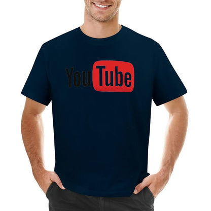 Mens T-Shirt YouTube Logo T-Shirts Fashion Video Website Summer Tees Y2K Fun Design 100% Cotton Clothes Plus Size