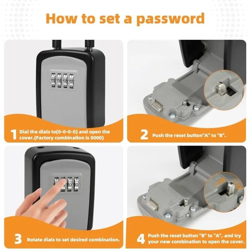 Key Safe Portable Wall Mounted with Removable Lock Box Suitable for Home Garage School Indoor and Outdoor Waterproof Key Cabinet