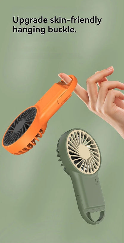 New Foldable Handheld Desktop USB Rechargeable Mini Fan Cartoon Design with Hook for Mountaineering Outdoor Home Office use