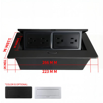 Multifunctional Slow-Rise Pop-Up Socket with USB/HDMI - Aluminum Alloy Embedded Conference Desk Socket