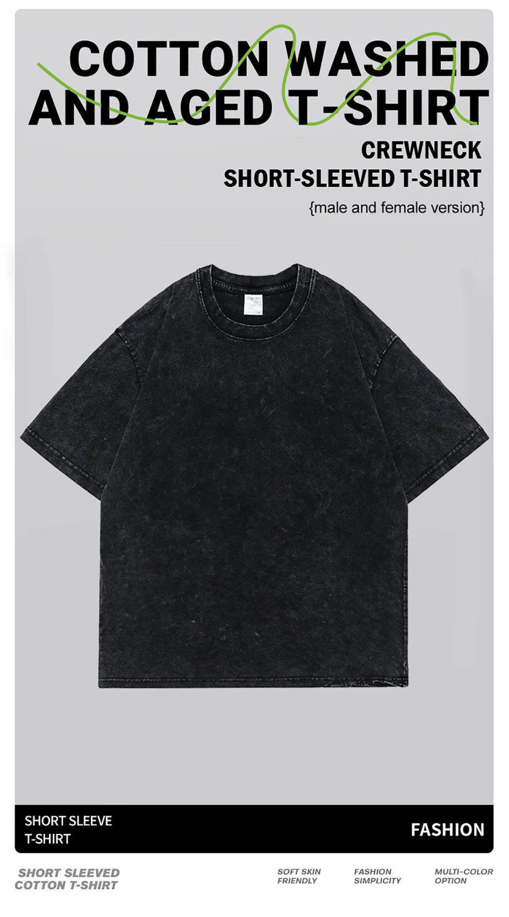 Vintage Water Washing T Shirts Wow Wow Fun Black Cat Tops Casual Hip Hop Short Sleeve Men Women Clothing Cotton Couple Tops