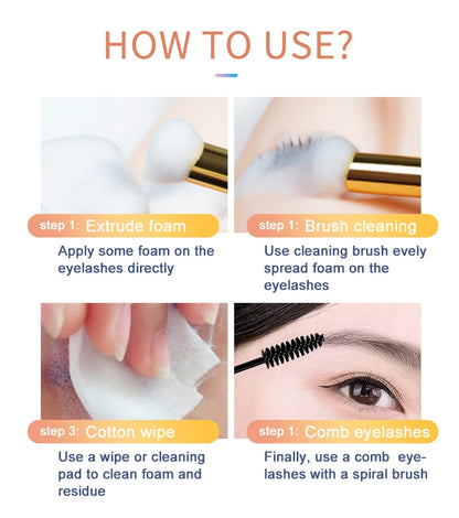 Lash Super Concentrate Mousse Eyelash Shampoo Gentle Cleansing Grafting Foam Extension l Makeup Tools Supplies Shampoo Brush Set