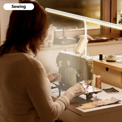 LED Desk Lamp for Office Home, Eye-Caring Desk Light Lamp with Stepless Dimming Adjustable Flexible Gooseneck Adjustable Light