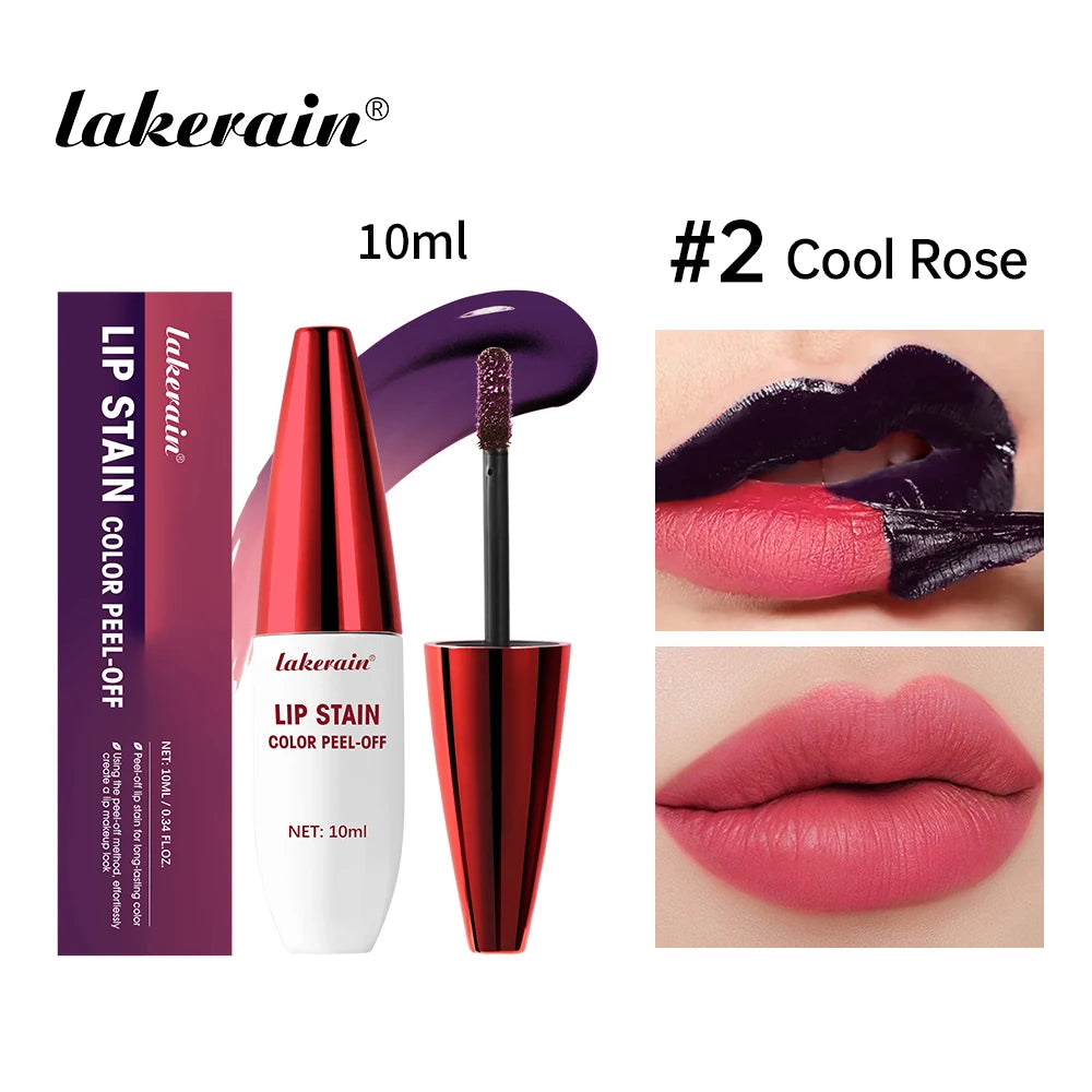3 Colors Waterproof Lip Stain Color Peel-Off, Not Easy to transfer&Non-stick cup