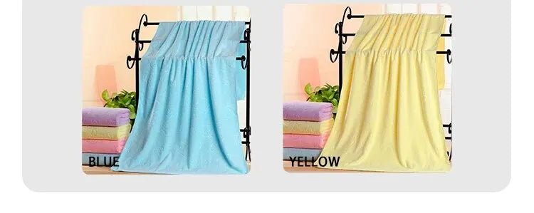 1pc Cute Bear Textured Lightweight Shower Towel, Super Fine Microfiber Absorbent Bath Towel, Beach Essentials, Bathroom Supplies