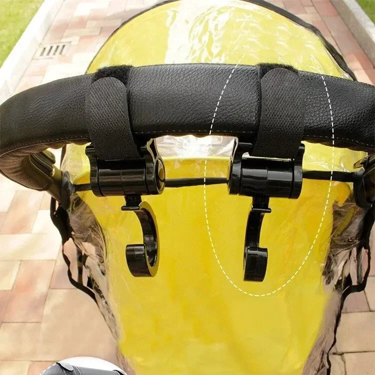 2PCS Cartoon Style Stroller Accessories Large Hook Umbrella Holder Car Seat Hook and Loop Fastener for Baby Stroller Pram Organi