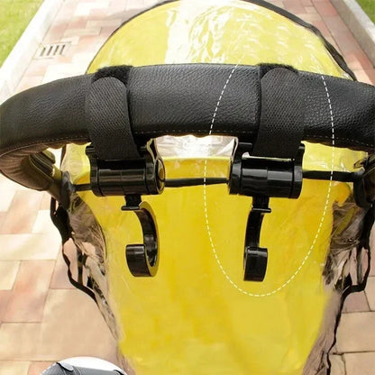 2PCS Cartoon Style Stroller Accessories Large Hook Umbrella Holder Car Seat Hook and Loop Fastener for Baby Stroller Pram Organi