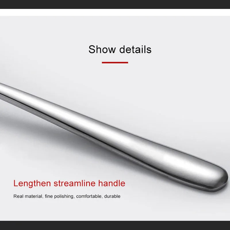 Korean Stainless Steel Thickening Spoon Creative Long Handle Hotel Hot Pot Spoon  Soup Ladle Home Kitchen Essential Tools h2