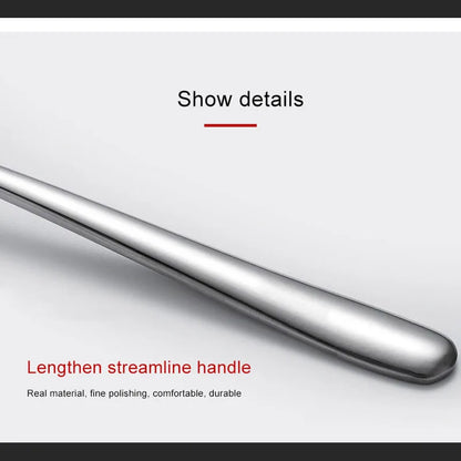 Korean Stainless Steel Thickening Spoon Creative Long Handle Hotel Hot Pot Spoon  Soup Ladle Home Kitchen Essential Tools h2