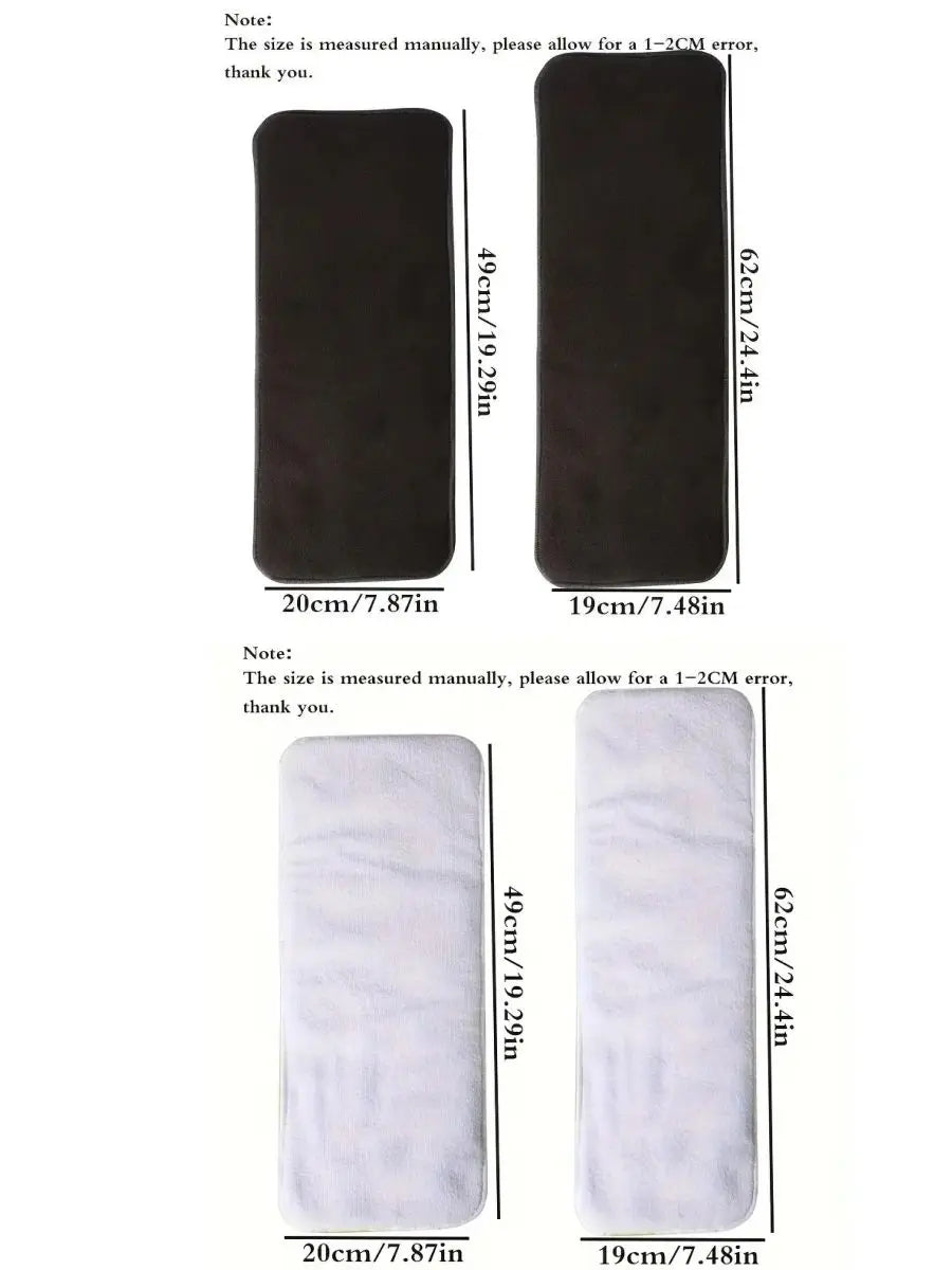 4PCS Reusable Adult Diaper Inserts Pads -Soft Breathable Microfiber/Bamboo Charcoal Liner for Day and Night Use 2 Sizes