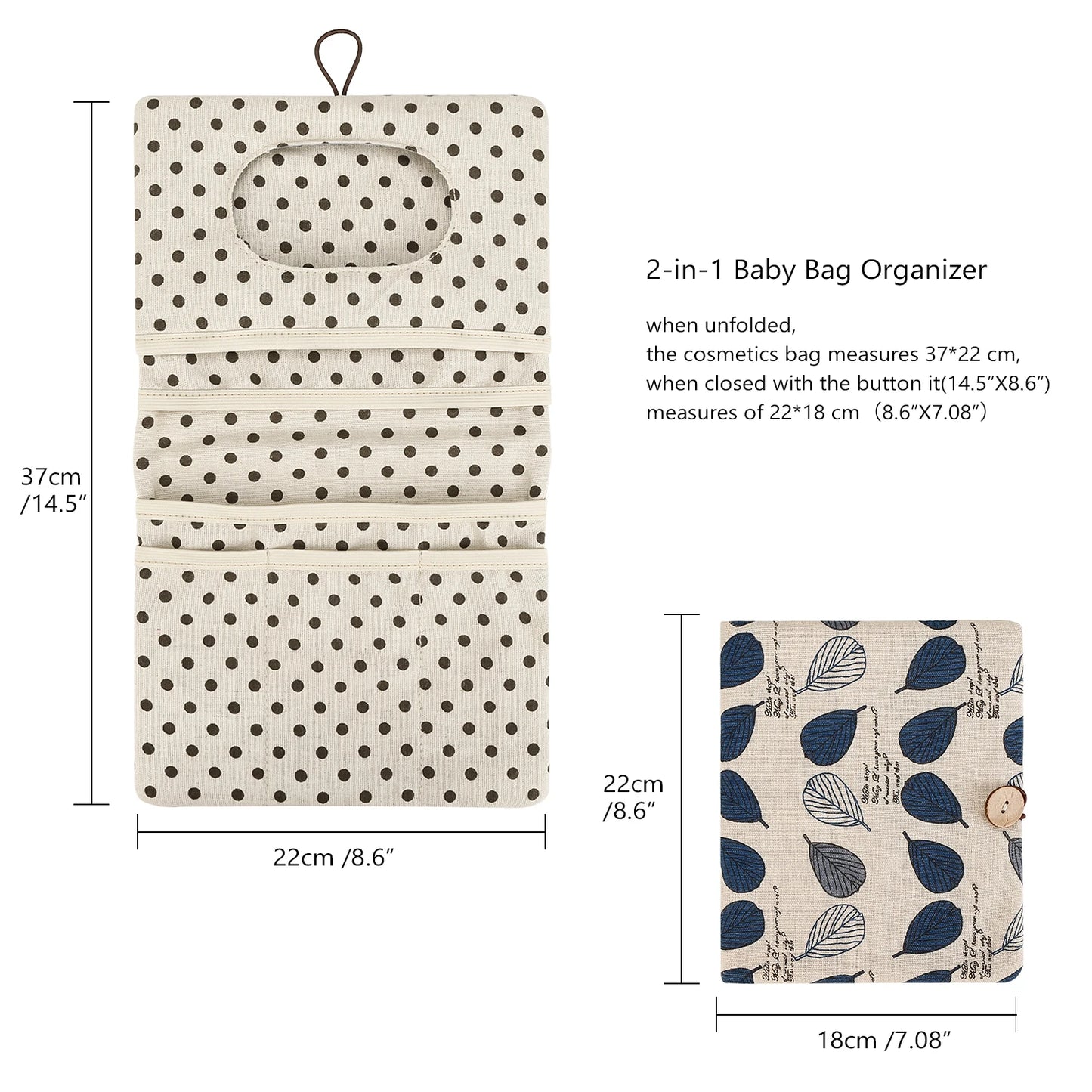 Travel Diaper Bag Diaper Compartment Diaper Organizers Diaper Holder Portable Button Diaper Container Polyester Cotton Baby Stor