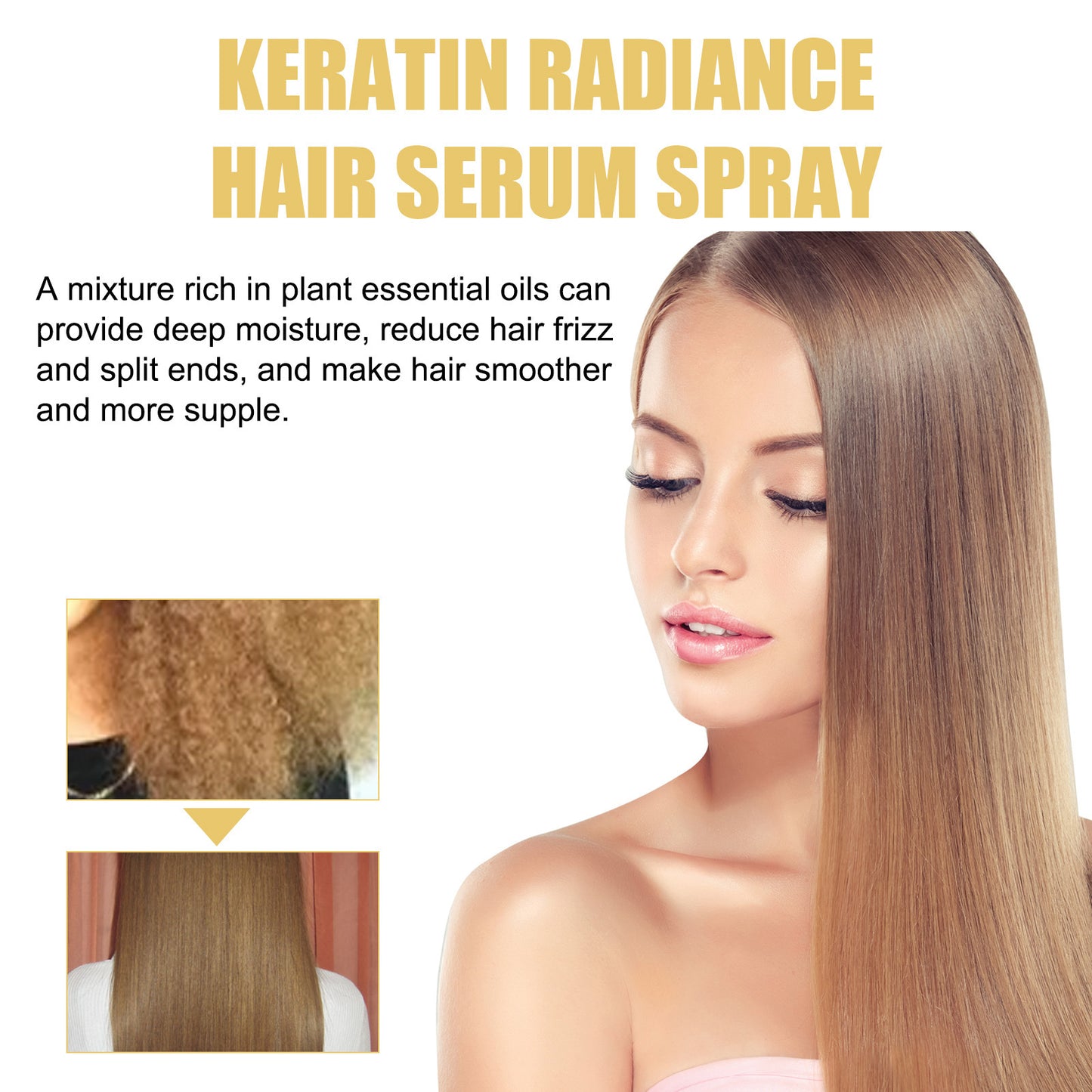 Straightening Hair Serum Spray Repair Keratin Smoothing Silky Soft Protein Correcting Anti Damaged Frizz Hair Treatment Essence