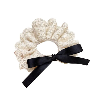Fashion Lace Scrunchies French Romantic Elastic Hair Bands Girls Solid Ponytail Holder Headwear Hair Rope Women Hair Accessories