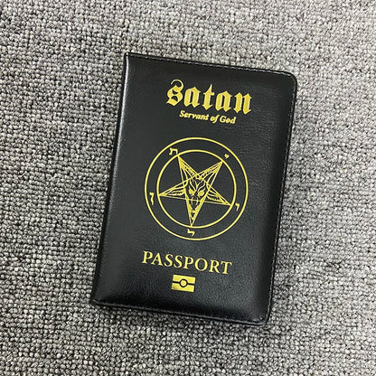 Satan Servant of God Passport Holder Pu Leather Passeport Case Travel Wallet Covers for Passports