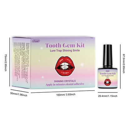 DIY Teeth Gems Kit With Glues And Light Teeth Anti-drop Clear Precious Stone Jewelry Decoration Glittering Tooth Jewelry Kit