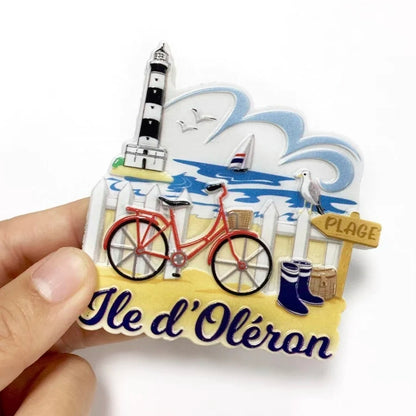 Europe France Lyon Strasbourg Marseille Resin 3D Fridge Magnets Tourism Souvenir Refrigerator Sticker