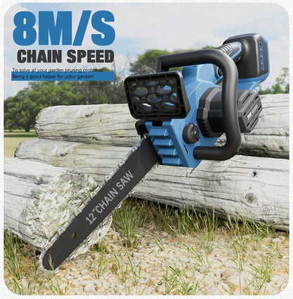 Electric Goddess 12inch Brushless Electric Chainsaw Cordless Portable Electric Saw Woodworking Tool For Makita 18V Battery Pin