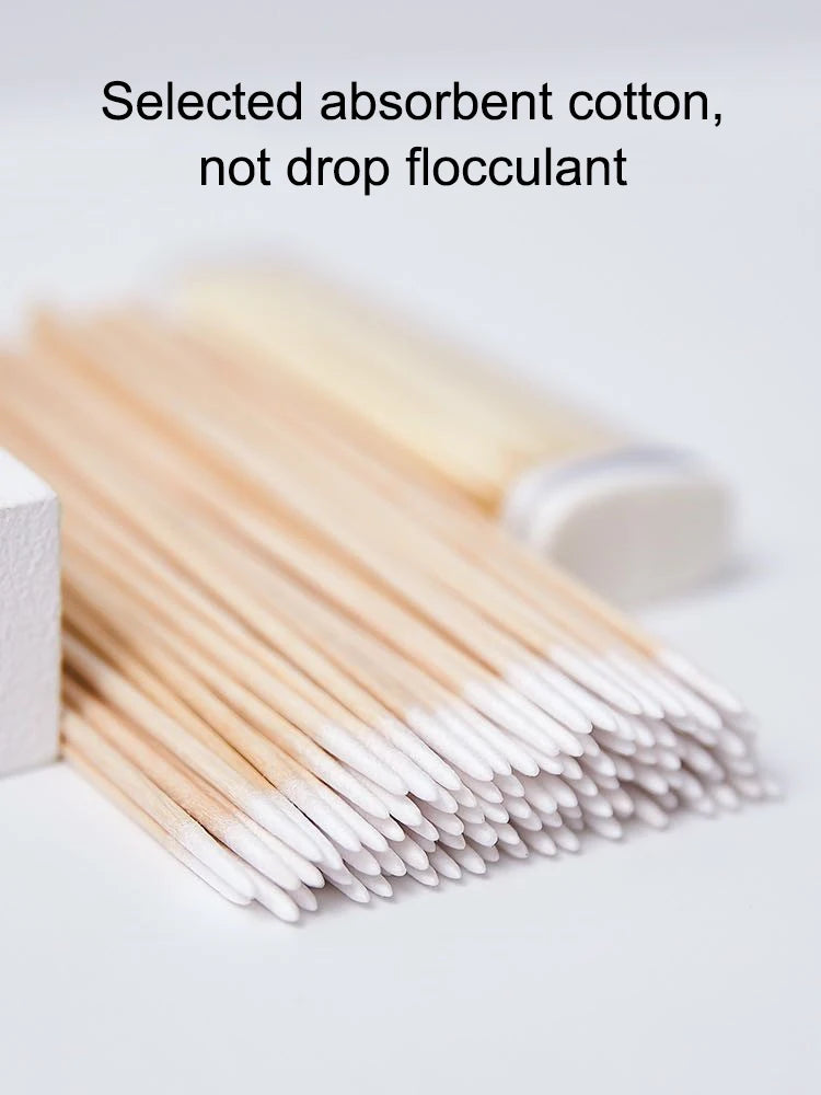 100/300/500pcs Cotton Swabs Wood Colored Pointed Embroidery Cotton Swabs Embroidery Cotton Swabs Beauty Cotton Swabs
