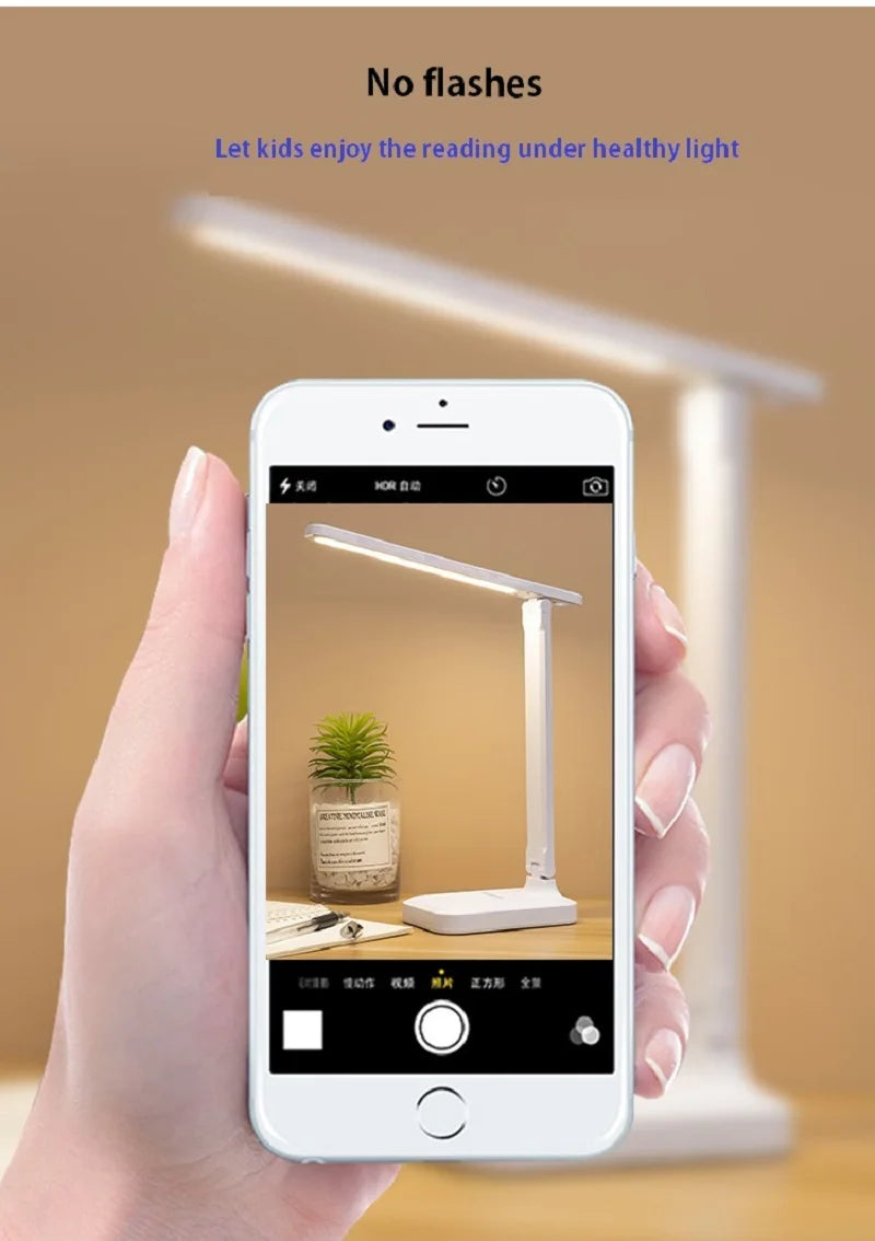 LED Table Lamp Eyes Protection Touch Dimmable LED Reading Light Student Dormitory Bedroom Reading USB Rechargable Desk Lamp