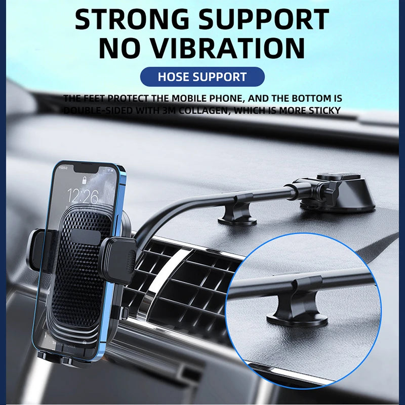 Dashboard Phone Holder for Car【360° Widest View】9in Flexible Long Arm, Universal Handsfree Auto Windshield Air Vent Phone Mount