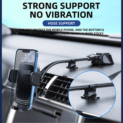 Dashboard Phone Holder for Car【360° Widest View】9in Flexible Long Arm, Universal Handsfree Auto Windshield Air Vent Phone Mount