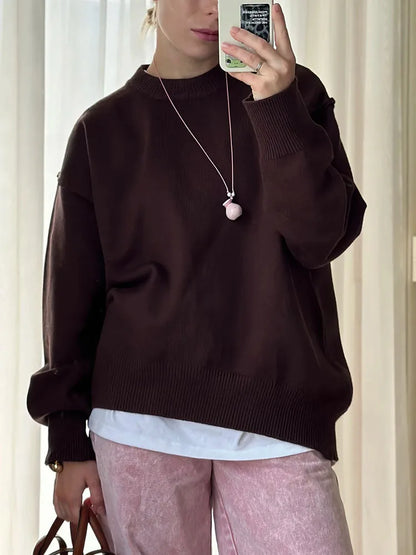 Blue Oversize Sweaters For Women Winter Thick Beige Pullover Woman Autumn Fashion Loose O Neck Ladies Sweaters Jumpers Women