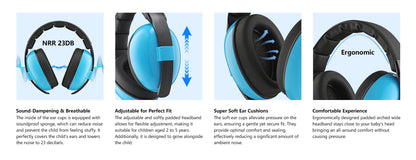 Baby Ear Protection for Babies and Toddlers Noise Reduction Earmuffs Baby Headphones Against Hearing Damage Improves Sleep