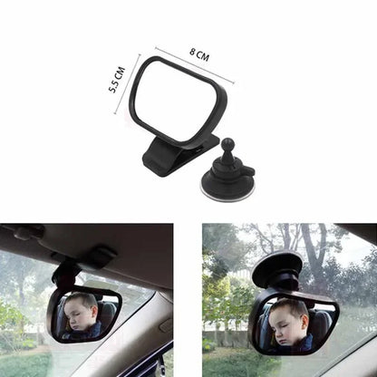 Car Interior Baby Mirrors 360 Degrees Rotatable Windshield Sucker Sun Visor Plate Clips Mirror Baby Kid Back Seat Observe Mirror