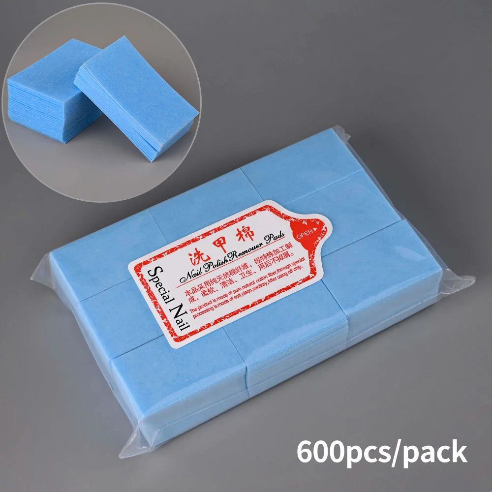 100% Cotton Nail Polish Remover Cotton， Nail Polish Manicure Gel Dust Cleaning Cotton Nail Art Remover Cotton Pads Wet Compress