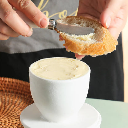 French Butter Crock For Counter With Butter Knife On Demand Spreadable Butter Ceramic Bell Style Butter Jar Butter Dish with Lid