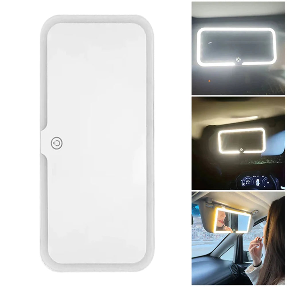 Car Sun Visor LED Sunshade Makeup Mirror 3modes Touch Screen Adjustment USB Charging Automotive Cosmetic Mirrors Car Accessories