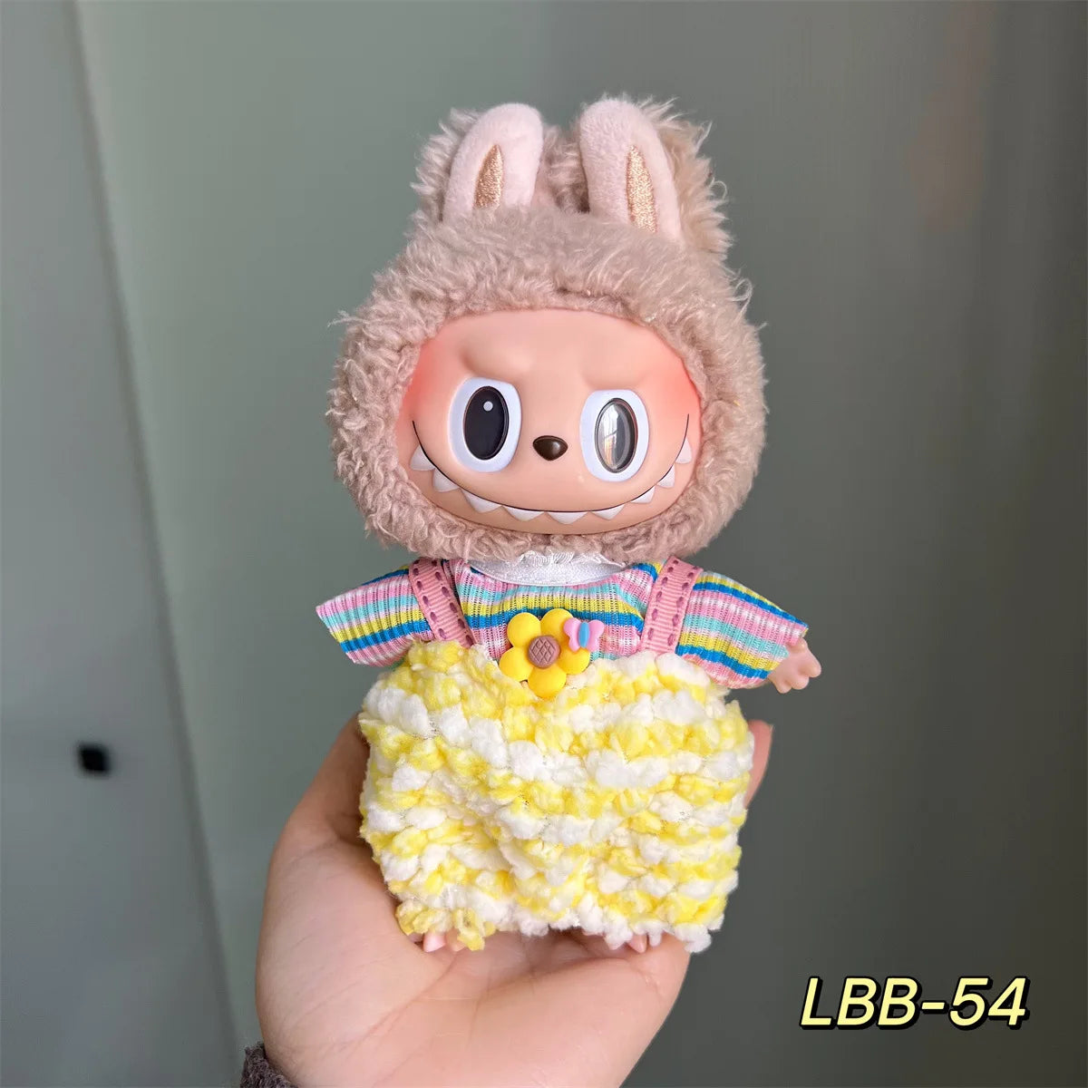 POP Labubu baby clothes 17cm plush vinyl labubu sit-down party first-generation and second-generation suit, clothes only