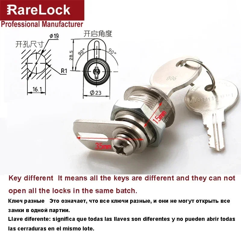 Cash Box Cam Lock for POS Machine Cash Drawer DIY Furniture Hardware Rarelock 1015 G