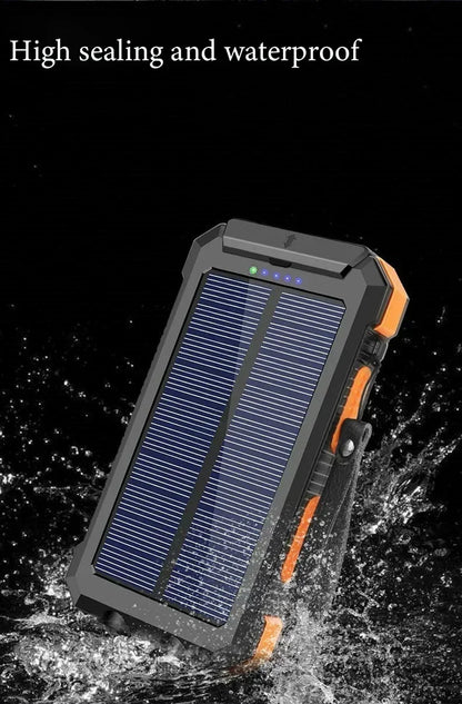200000mAh Large Capacity Solar Power Bank Portable Outdoor Charger PowerBank External Waterproof Battery Charging with LED Light