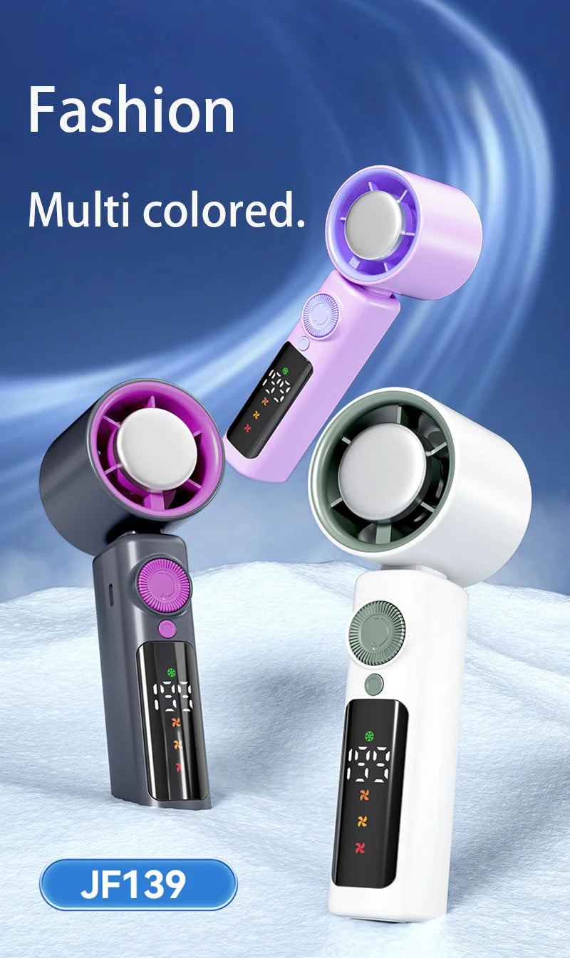 Electric Fan Handheld Fan 199 Gears High Speed Semiconductor Cooling Handheld Fan Mini Portable Folding USB Small Fan