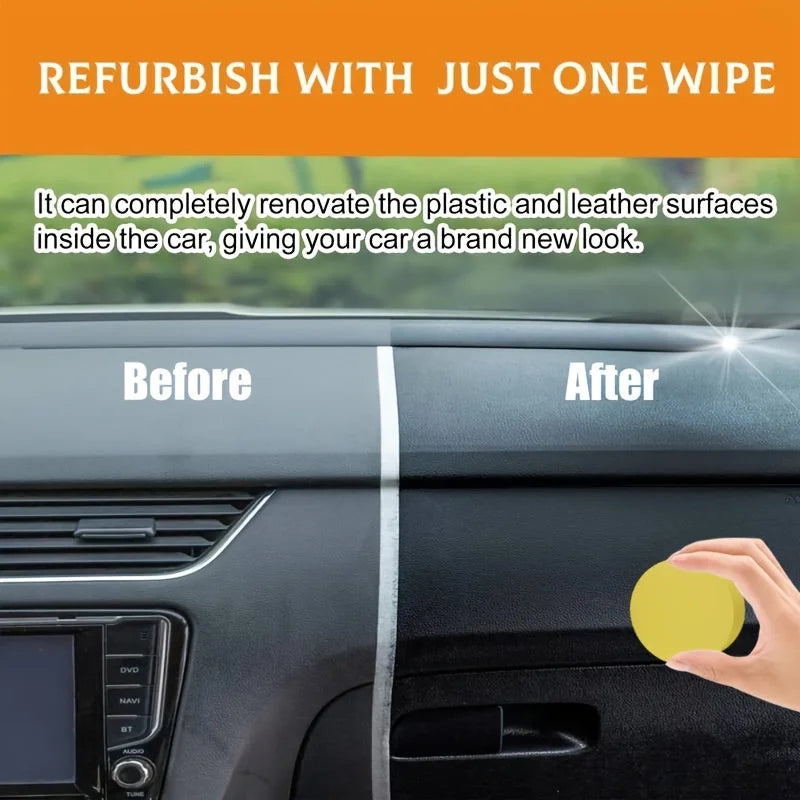 1 Piece 100g Car Repair Kit: Black Interior Wax, Dashboard, Plastic, Tire, Imitation Leather Seat Care Paste, External Plastic Renovation Paste - Comprehensive Rejuvenation Car Interior
