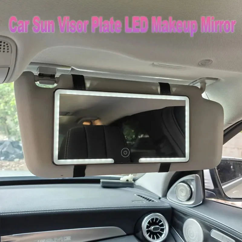 Car sun visor makeup mirror LED touch screen adjustable brightness car interior makeup mirror