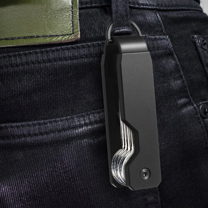 Compact Key Organizer Men Keychain Metal Key Holder Silent Key Organizer Pocket Key Chain Smart Keychain Metallic Key Holder