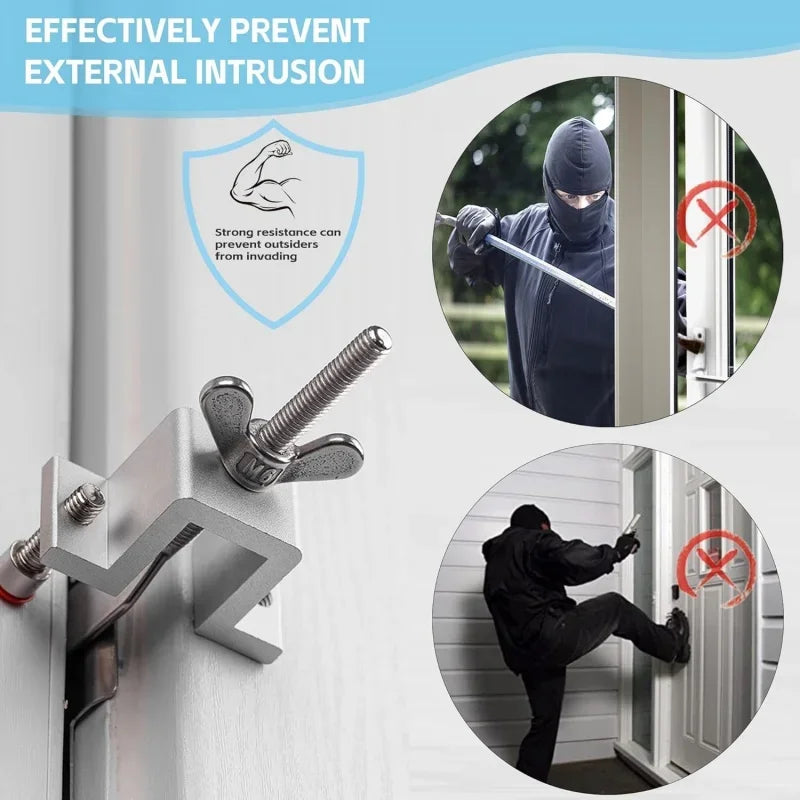 Portable Door Lock Travel Hotel Lock Dual Nut Adjustment Privacy Doors Lock Anti-Theft Door Stopper for Home Security Door Stop