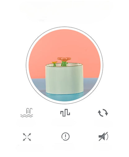 Cat Ceramic Flower Water Fountain Drinking Feeders Pets