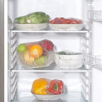 10/50/100/150/200pcs Reusable Disposable Food Cover Plastic Wrap Durable Elastic Food Lids for Bowls Elastic Plate Covers