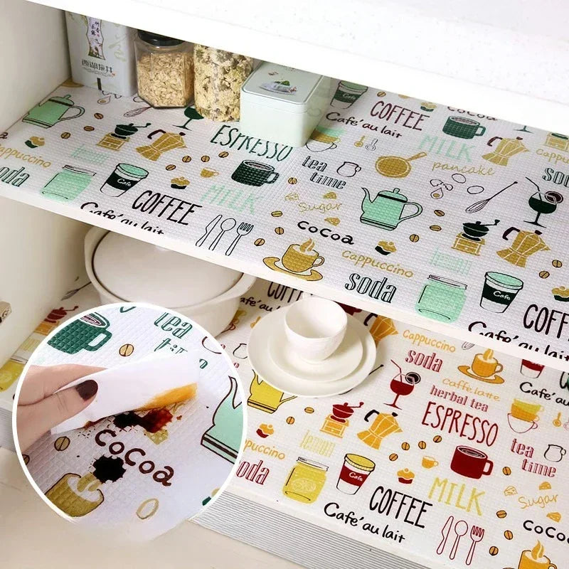 1 Roll Kitchen Table Mat Drawers Cabinet Shelf Liners Abstract Cupboard Placemat Waterproof Oil Proof Shoes Cabinet Mat