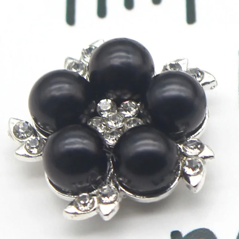 5Pcs Alloy pearl accessories DIY jewelry accessories rhinestone drill disc accessories DIY hair accessories clothing accessorie