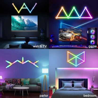 Smart LED Wall Light RGB IC Strip DIY Atmosphere Night Light APP Music Party TV Backlight Bedroom Game Room Decor Night Lights