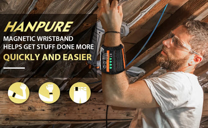 Magnetic Wristband with Strong Magnets Holds Screws Nails Drill Bit Organizer Storage Belt Tool Storage Wrist
