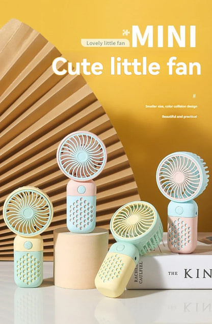 2025 New Handheld Charging Fan Cartoon Cute Small Student Charging Small Fan Portable Mini USB Fan Mini Pocket fans
