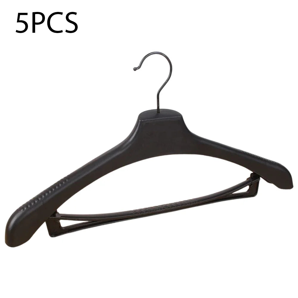 5Pcs Wide Shoulder Plastic Clothing Hanger,Suit Clothes Hanger Seamless Coat Drying Racks ,Wardrobe Room Storage Organizer