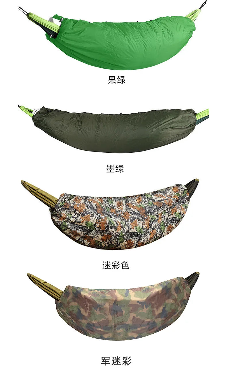 Winter-Ready Solo Camping Gear: Insulated Hammock Cover & Sleeping Bag Combo for Cozy Autumn Outdoor Adventures - Stay Warm